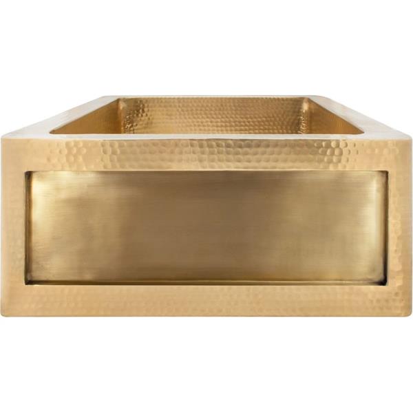 Linkasink - Inset Apron Front Hammered Metal Hand-Crafted Bar Sink