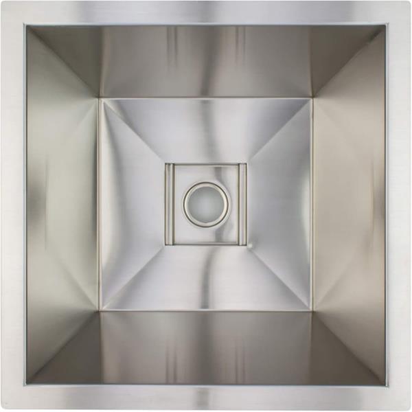 Linkasink - Square Bar Sink With Grate - Satin Stainless Steel