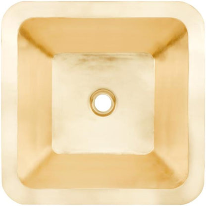 Linkasink - Large Square Hand-Crafted Smooth Metal Bar Sink 2 Inch Drain Opening
