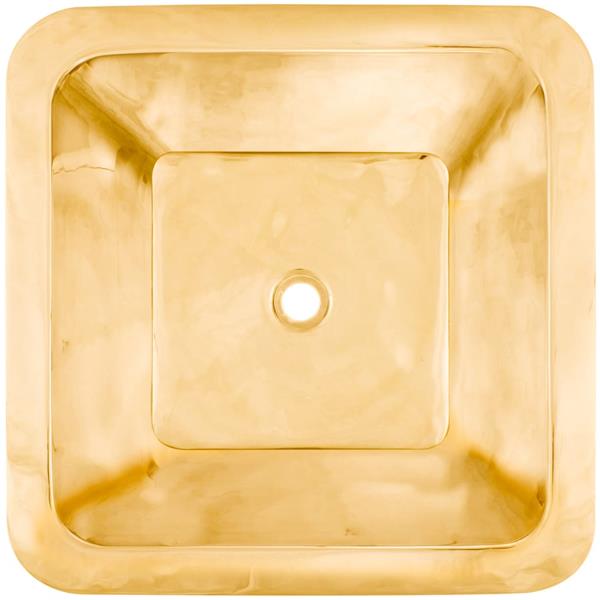 Linkasink - Large Square Hand-Crafted Smooth Metal Bar Sink 1.5 Inch Drain Opening