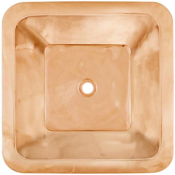 Linkasink - Large Square Hand-Crafted Smooth Metal Bar Sink 1.5 Inch Drain Opening