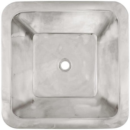 Linkasink - Large Square Hand-Crafted Smooth Metal Bar Sink 1.5 Inch Drain Opening