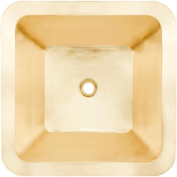 Linkasink - Large Square Hand-Crafted Smooth Metal Bar Sink 1.5 Inch Drain Opening