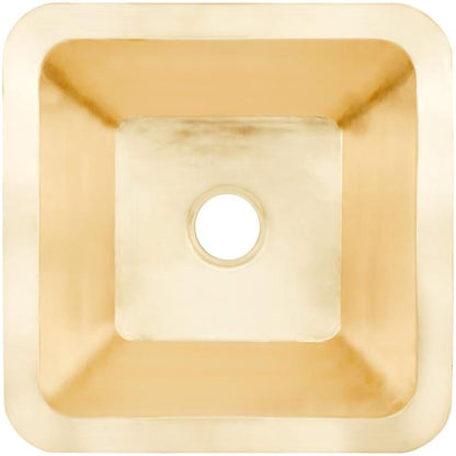 Linkasink - Large Square Hand-Crafted Smooth Metal Bar Sink 3.5 Inch Drain Opening