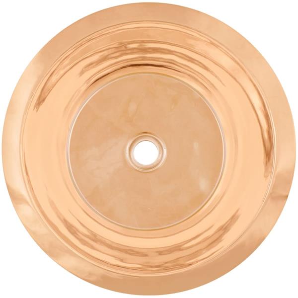 Linkasink - Small Round Flat Bottom Hand-Crafted Smooth Metal Bar/Utility Sink