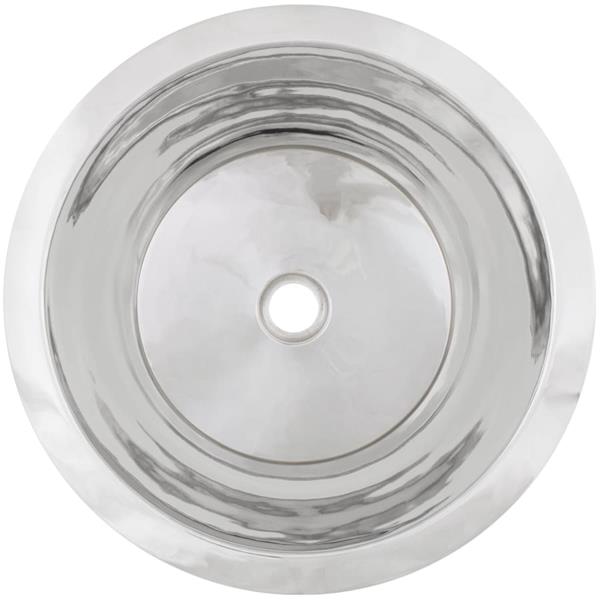 Linkasink - Small Round Flat Bottom Hand-Crafted Smooth Metal Bar/Utility Sink