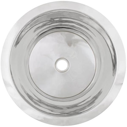 Linkasink - Small Round Flat Bottom Hand-Crafted Smooth Metal Bar/Utility Sink