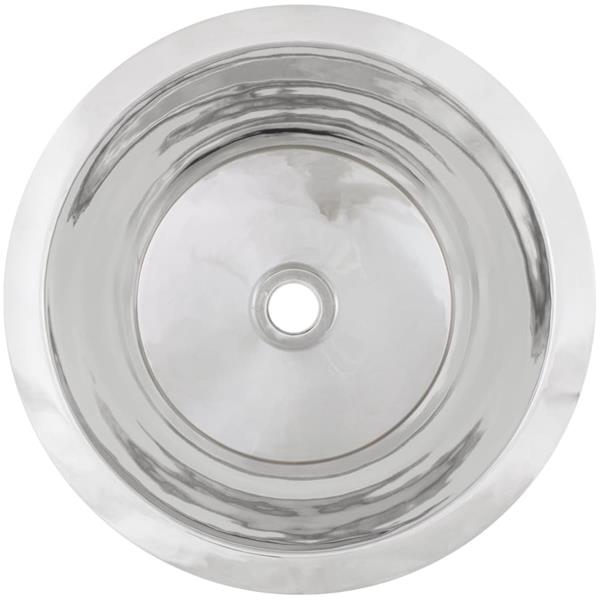 Linkasink - Small Round Flat Bottom Hand-Crafted Smooth Metal Bar/Utility Sink
