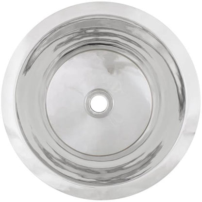 Linkasink - Small Round Flat Bottom Hand-Crafted Smooth Metal Bar/Utility Sink