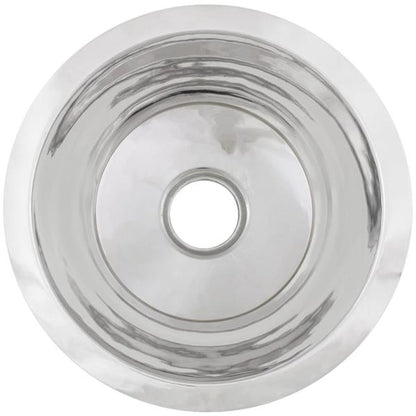 Linkasink - Small Round Flat Bottom Hand-Crafted Smooth Metal Bar/Utility Sink