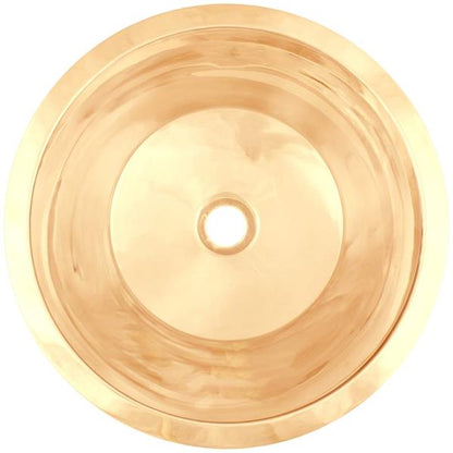 Linkasink - Large Round Flat Bottom Hand-Crafted Smooth Metal Bar/Utility Sink