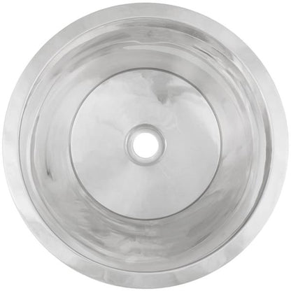 Linkasink - Large Round Flat Bottom Hand-Crafted Smooth Metal Bar/Utility Sink