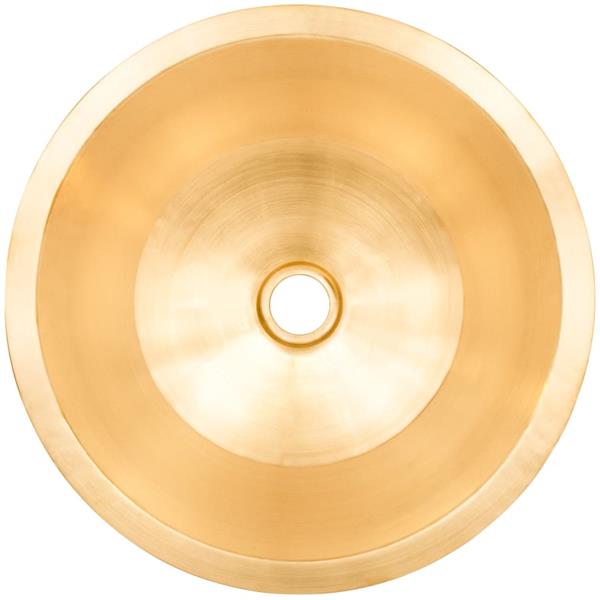 Linkasink - Large Round Flat Bottom Hand-Crafted Smooth Metal Bar/Utility Sink