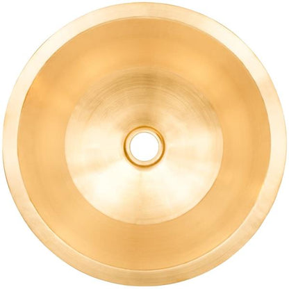 Linkasink - Large Round Flat Bottom Hand-Crafted Smooth Metal Bar/Utility Sink