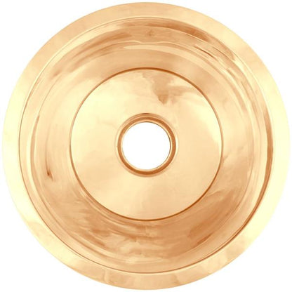 Linkasink - Large Round Flat Bottom Hand-Crafted Smooth Metal Bar/Utility Sink