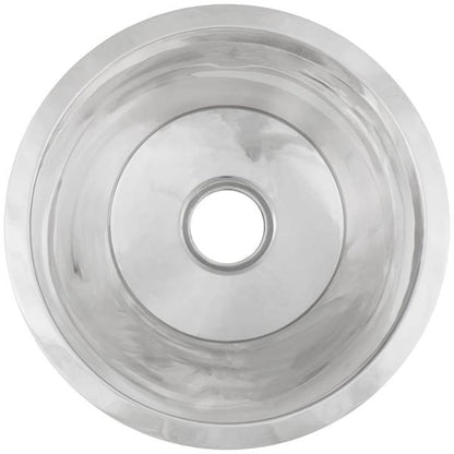Linkasink - Large Round Flat Bottom Hand-Crafted Smooth Metal Bar/Utility Sink