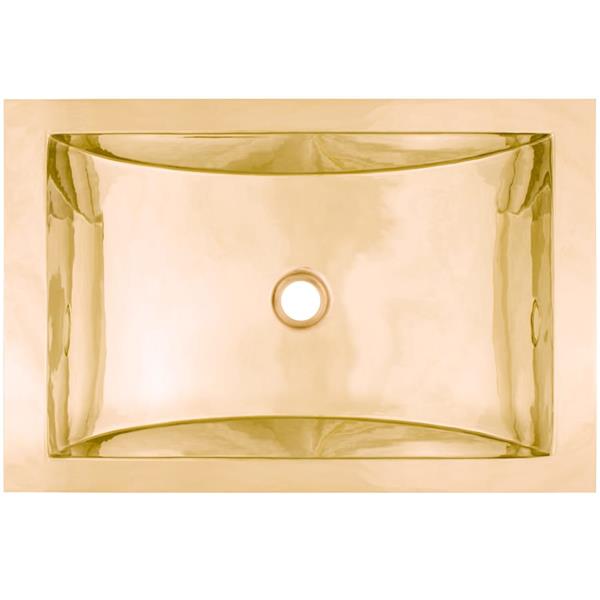 Linkasink - Rectangular Crescent Hand-Crafted Smooth Metal Sink