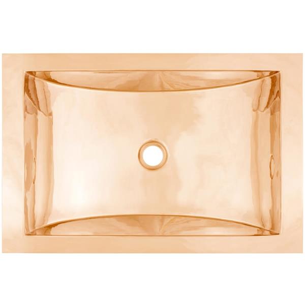Linkasink - Rectangular Crescent Hand-Crafted Smooth Metal Sink