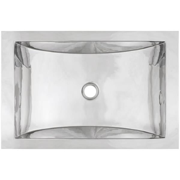 Linkasink - Rectangular Crescent Hand-Crafted Smooth Metal Sink