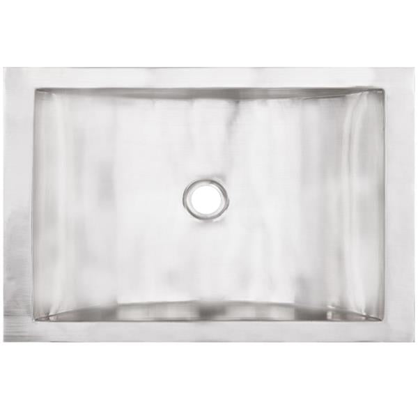 Linkasink - Rectangular Crescent Hand-Crafted Smooth Metal Sink