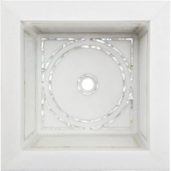 Linkasink - Graphic Mother Of Pearl Inlay Drop-in Bar Sink - White Marble