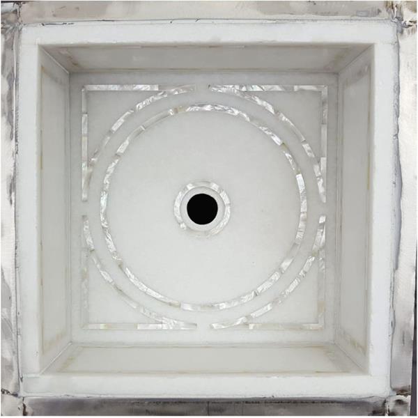 Linkasink - Graphic Mother Of Pearl Inlay Bar Sink Undermount - White Marble