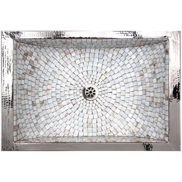 Linkasink - Rectangular Crescent Mosaic Drop-In Bath/Bar Sink