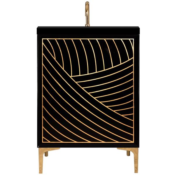 Linkasink - Lateen 24 Inch Wide Black Vanity