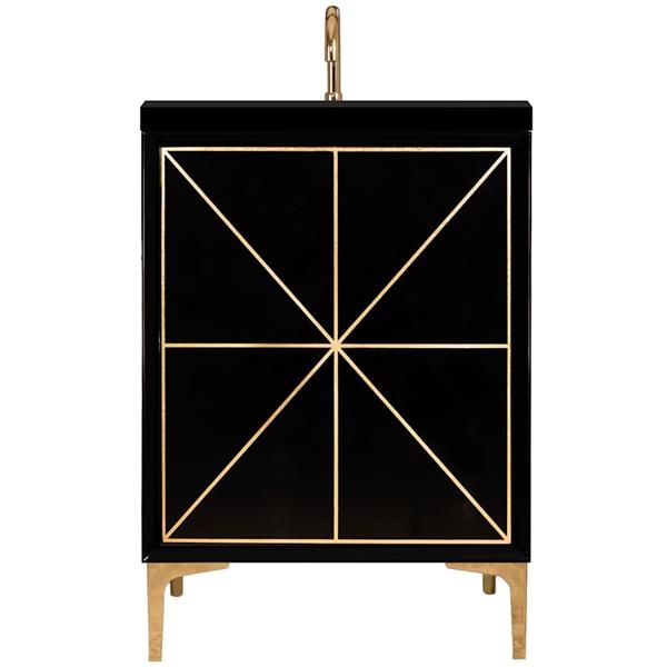 Linkasink - Divergence 24 Inch Wide Black Vanity