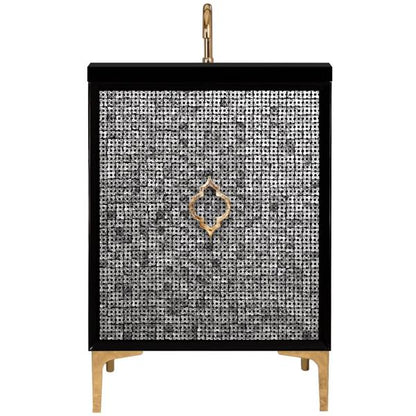 Linkasink - Mother Of Pearl With Arabesque Pull 24 Inch Wide Black Vanity
