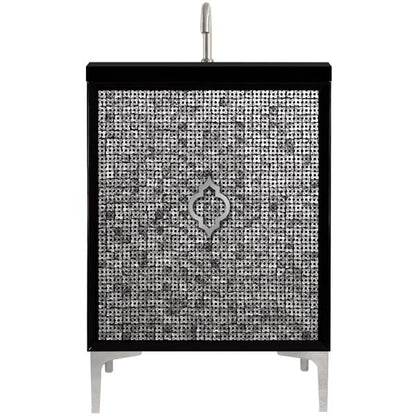 Linkasink - Mother Of Pearl With Arabesque Pull 24 Inch Wide Black Vanity