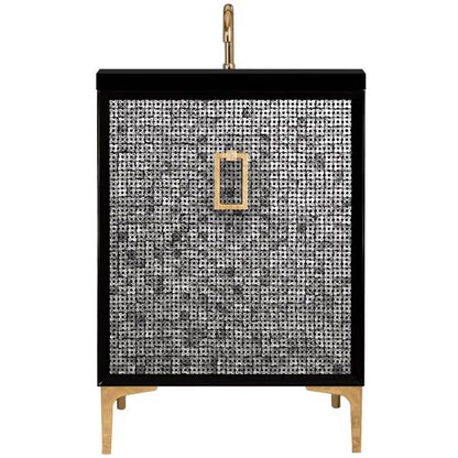 Linkasink - Mother Of Pearl With Coach Pull 24 Inch Wide Black Vanity