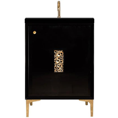 Linkasink - Frame With Coral Grate 24 Inch Wide Black Vanity