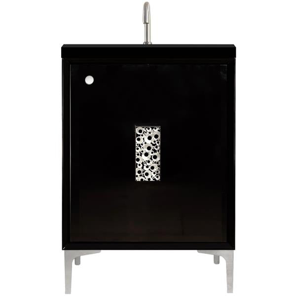 Linkasink - Frame With Coral Grate 24 Inch Wide Black Vanity