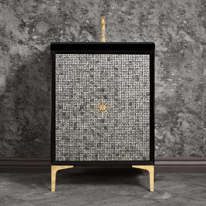 Linkasink - Mother Of Pearl With Star Hardware 24 Inch Wide Black Vanity