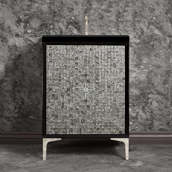 Linkasink - Mother Of Pearl With Star Hardware 24 Inch Wide Black Vanity