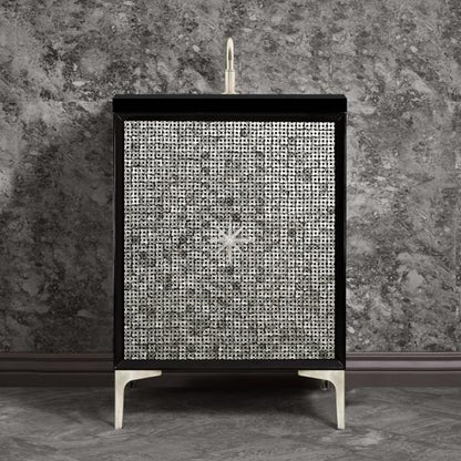 Linkasink - Mother Of Pearl With Star Hardware 24 Inch Wide Black Vanity
