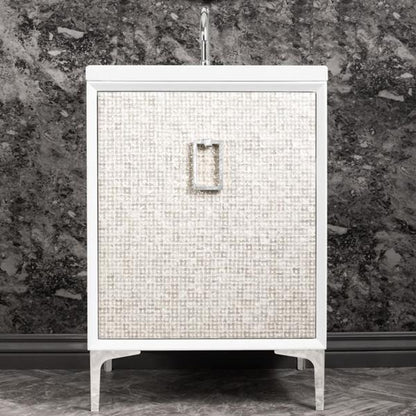 Linkasink - Mother Of Pearl With Coach Pull 24 Inch Wide White Vanity
