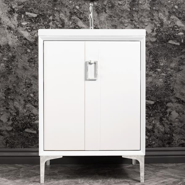 Linkasink - Tuxedo With Coach Pull 24 Inch Wide White Vanity