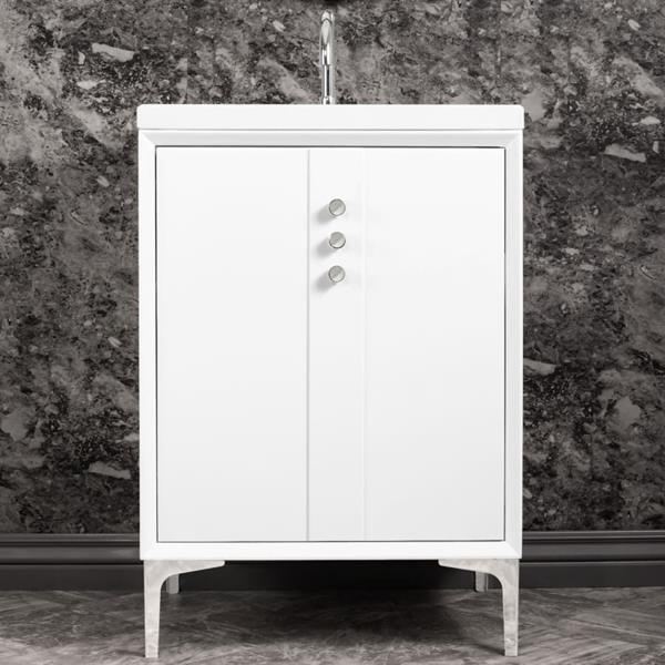 Linkasink - Tuxedo With Buttons 24 Inch Wide White Vanity