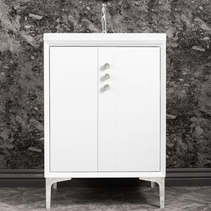 Linkasink - Tuxedo With Buttons 24 Inch Wide White Vanity