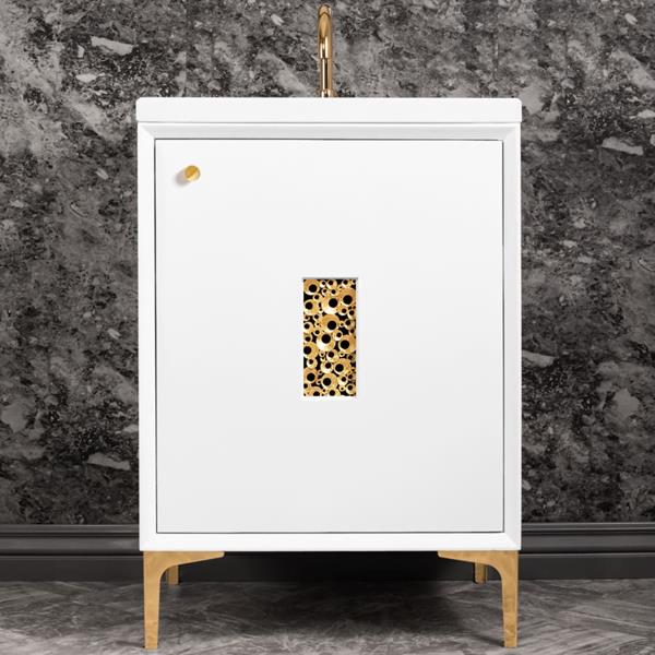 Linkasink - Frame With Coral Grate 24 Inch Wide White Vanity
