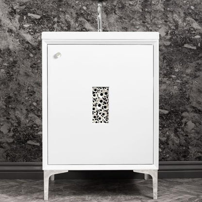 Linkasink - Frame With Coral Grate 24 Inch Wide White Vanity