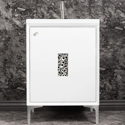 Linkasink - Frame With Coral Grate 24 Inch Wide White Vanity