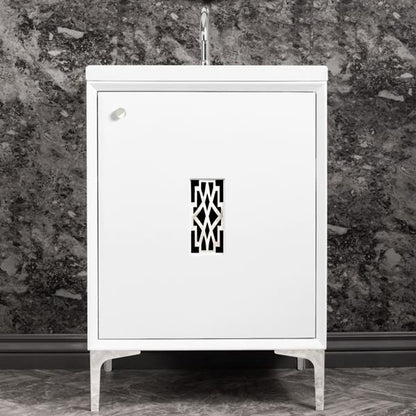 Linkasink - Frame With Deco Grate 24 Inch Wide White Vanity