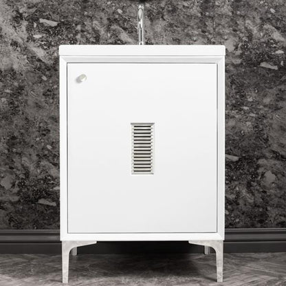 Linkasink - Frame With Louver Grate 24 Inch Wide White Vanity