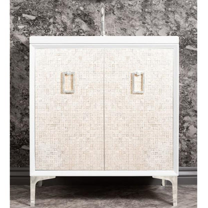 Linkasink - Mother Of Pearl With Coach Pull 30 Inch Wide White Vanity