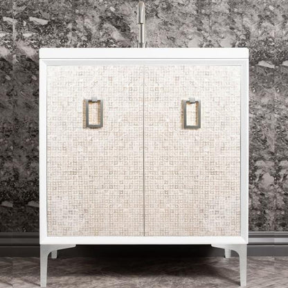 Linkasink - Mother Of Pearl With Coach Pull 30 Inch Wide White Vanity