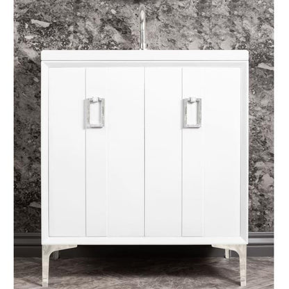 Linkasink - Tuxedo With Coach Pull 30 Inch Wide White Vanity
