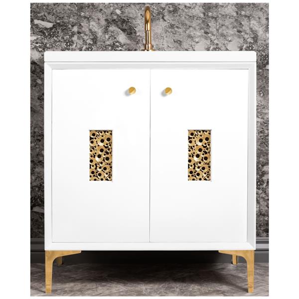 Linkasink - Frame With Coral Grate 30 Inch Wide White Vanity